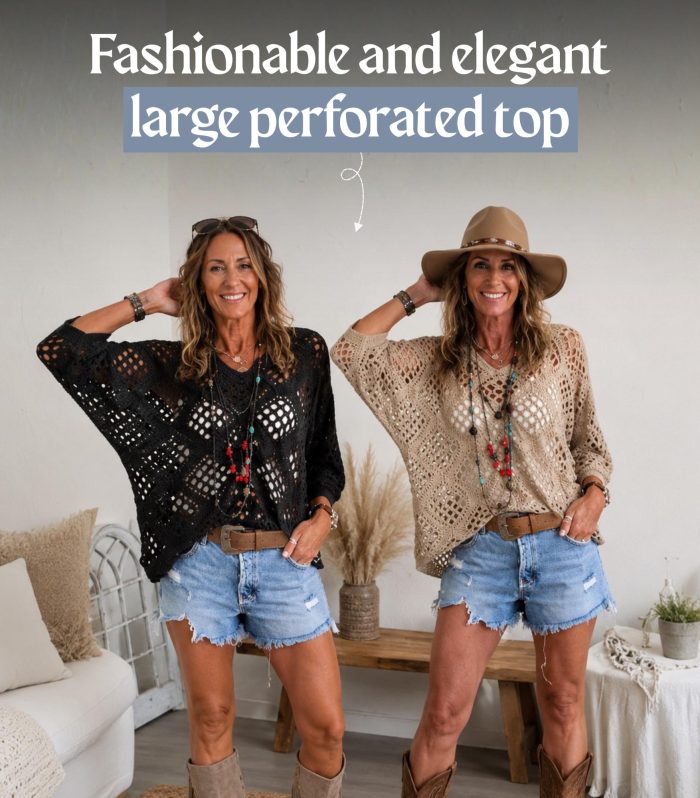 Open Knit Crochet Pullover Women Oversized Boho Sweater Beach Cover Up Khaki Black S M L XL 26.8in