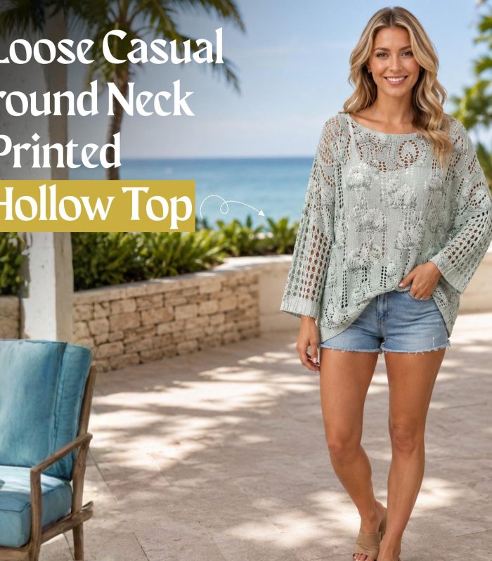 Sage Green Hollow Knit Crochet Top Women Oversized Sweater Long Sleeve Round Neck Casual S M L XL XXL
