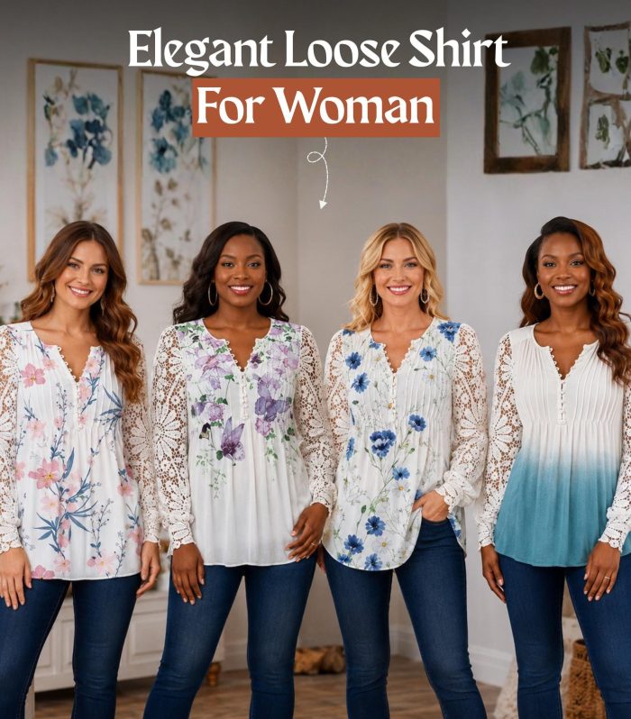 Purple Floral Lace Sleeve Blouse Women Split V Neck Long Lace Sleeves Loose Fit White S M L XL 2XL 3XL 4XL 5XL