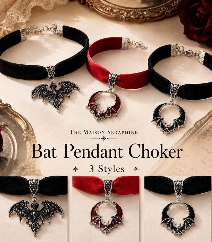 Bat Velvet Choker Necklace, Gothic Bat Pendant Collar, Adjustable Black Red Vampire Jewelry for Halloween Cosplay Concert Festival Gift
