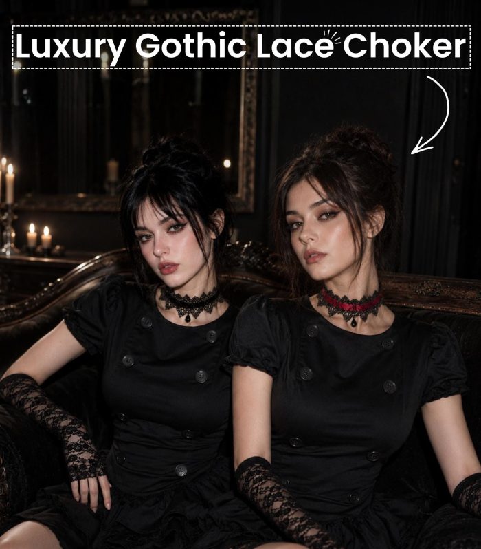 Gothic Lace Velvet Choker, Victorian Lace Choker Necklace, Gothic Waterdrop Pendant Choker, Punk Gothic Jewelry, Gothic Gift